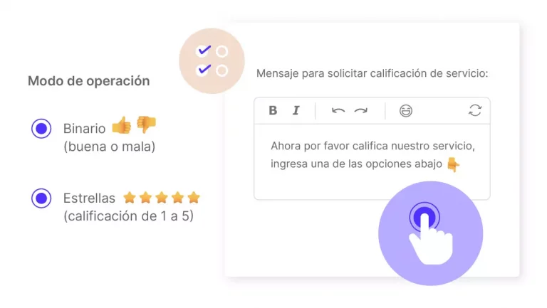 formulario de configuración del bot de satisfacción b2chat