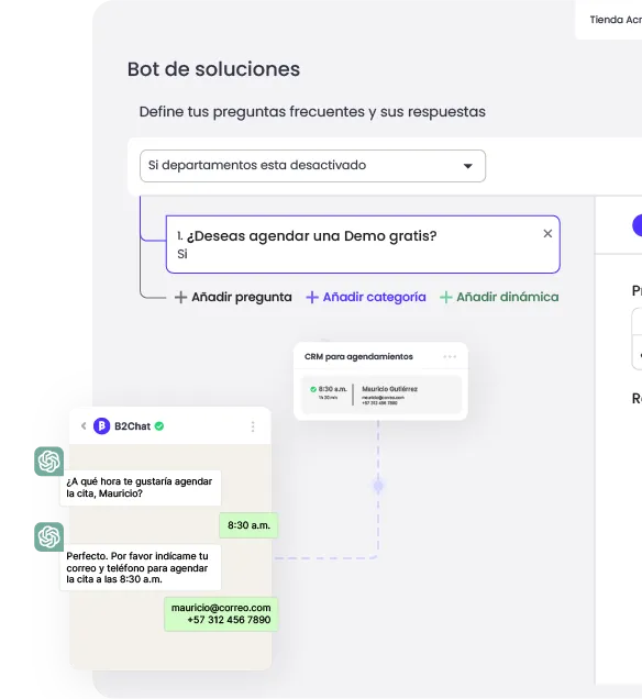 modulo de chatbots inteligentes b2chat