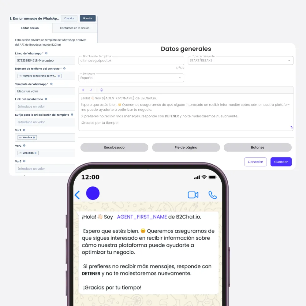 mensajes personalizados de b2chat