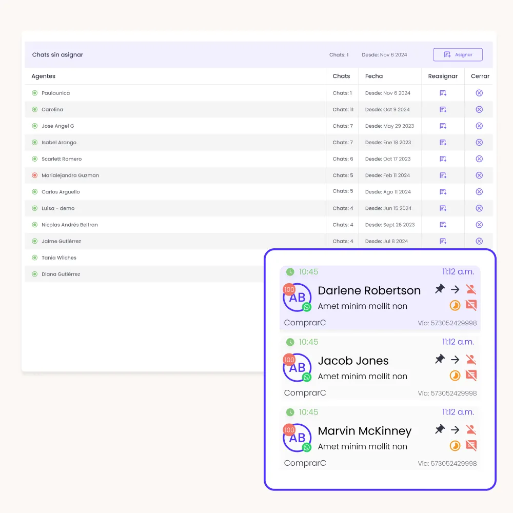 modulo de contactos de b2chat