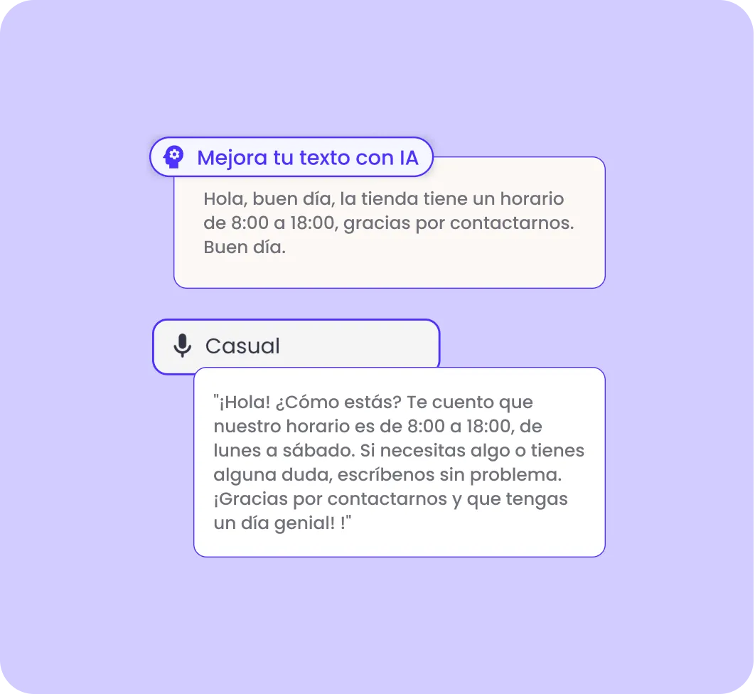 tono casual de mensajes con ia en b2chat